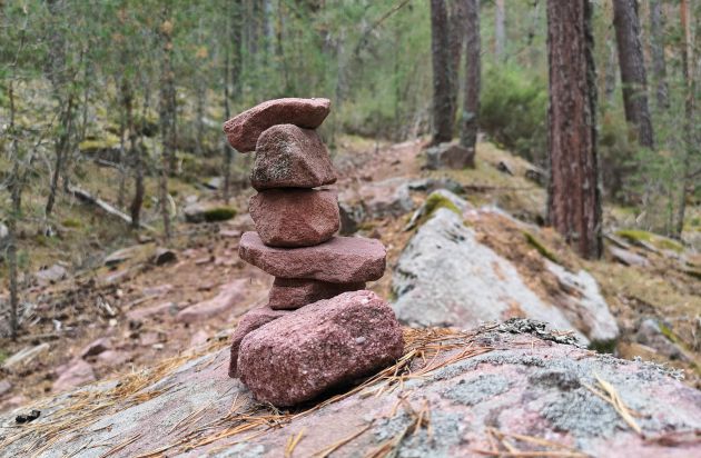 Majano de piedras en el último tramo de la ruta. Majano de piedras en el último tramo de la ruta.