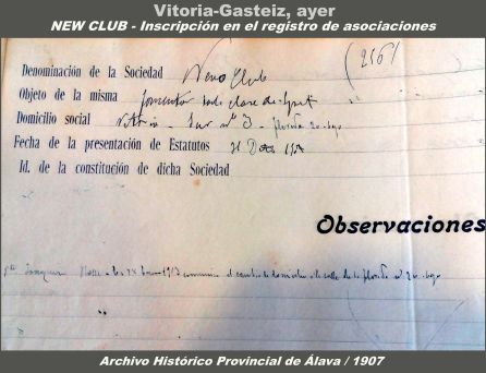 Registro del New Club Registro del New Club