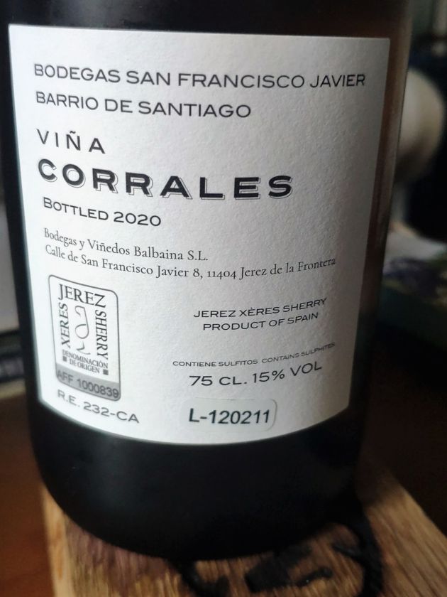 Contraetiqueta de Viña Corrales Contraetiqueta de Viña Corrales