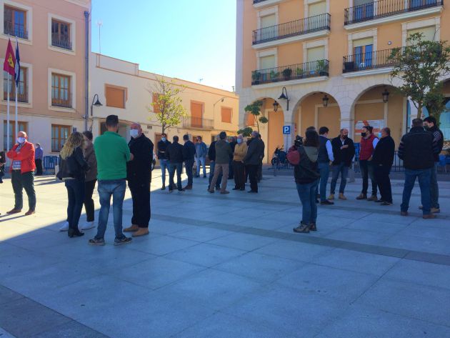 Algunos de los manifestantes al inicio de la protesta Algunos de los manifestantes al inicio de la protesta