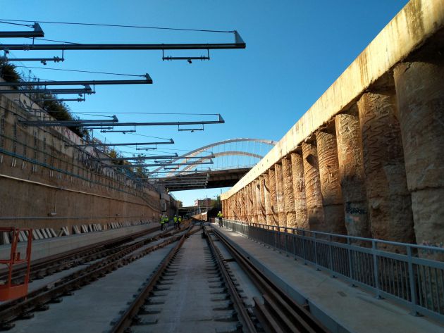 Una altra panoràmica de les vies a La Sagrera Una altra panoràmica de les vies a La Sagrera