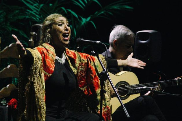 Esperanza Fernández durante su actuación en el Teatro Auditorio Riberas del Guadaíra. Esperanza Fernández durante su actuación en el Teatro Auditorio Riberas del Guadaíra.