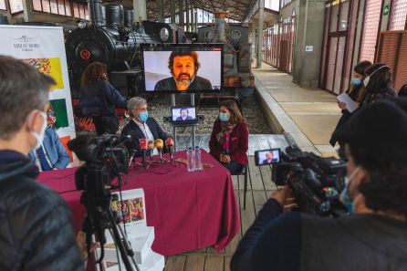 La rueda de prensa dada en el Museo del Ferrocarril La rueda de prensa dada en el Museo del Ferrocarril