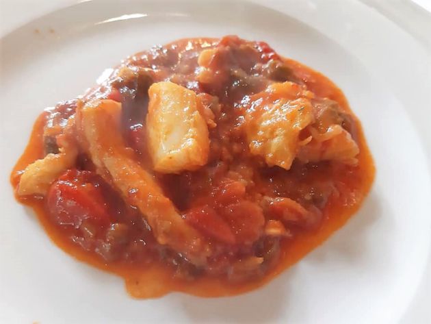 Bacalao al ajoarriero con langostinos de Sanlúcar Bacalao al ajoarriero con langostinos de Sanlúcar