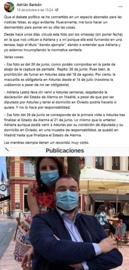 Polémica por la foto con Adriana Lastra. Polémica por la foto con Adriana Lastra.