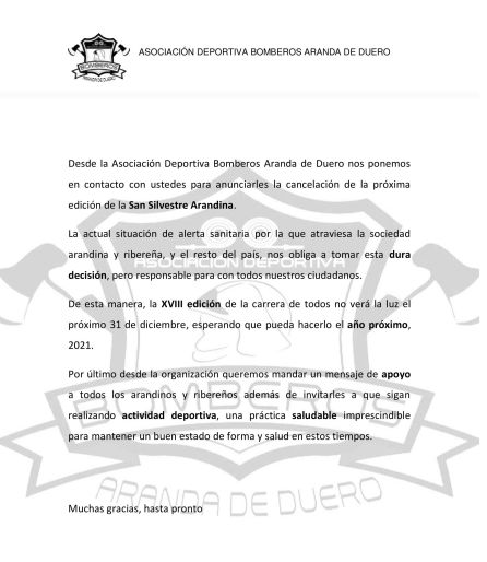 Este es el comunicado emitido por la organización. Este es el comunicado emitido por la organización.