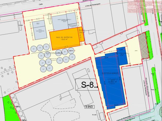 Mapa de la ampliación de las instalaciones de Félix Solís, en Valdepeñas (Ciudad Real) Mapa de la ampliación de las instalaciones de Félix Solís, en Valdepeñas (Ciudad Real)