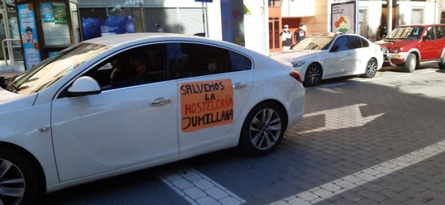 Protesta de los hosteleros en Jumilla Protesta de los hosteleros en Jumilla