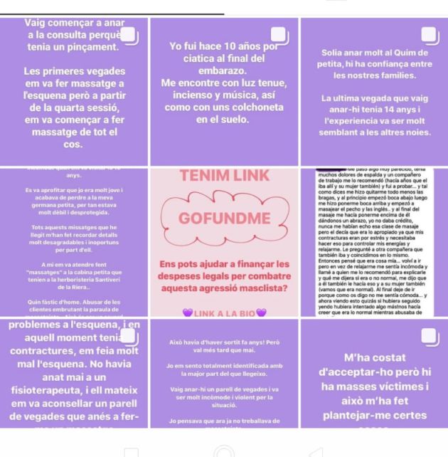 Algunos de los mensajes de denuncia Algunos de los mensajes de denuncia