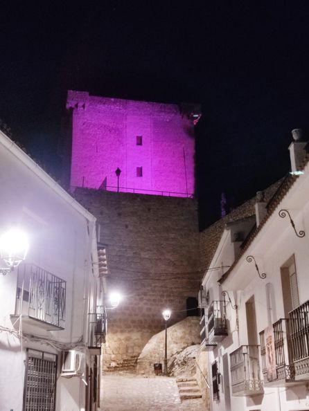 El Castillo de Jódar se ha iluminado de morado, en conmemoración del 25 N El Castillo de Jódar se ha iluminado de morado, en conmemoración del 25 N