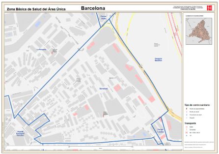 Los límites de la zona básica de salud de Barcelona en Móstoles Los límites de la zona básica de salud de Barcelona en Móstoles