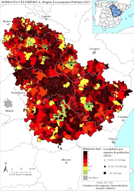 Mapa de la Serranía Celtibérica. Mapa de la Serranía Celtibérica.