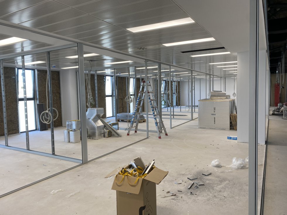 Espacios aún en obras del Hospital Enfermera Isabel Zendal. Espacios aún en obras del Hospital Enfermera Isabel Zendal.