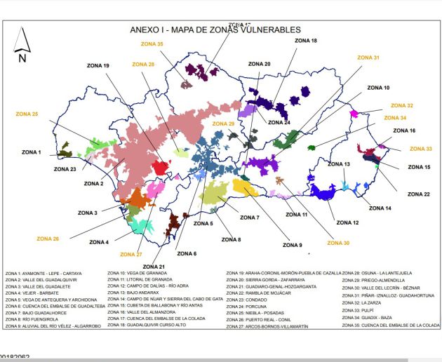 Mapa de zonas vulnerables a la contaminación por nitratos Mapa de zonas vulnerables a la contaminación por nitratos