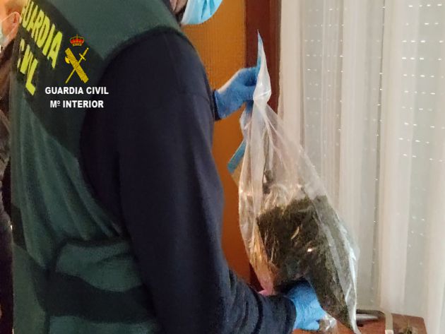 Bolsa con marihuana picada y seca Bolsa con marihuana picada y seca