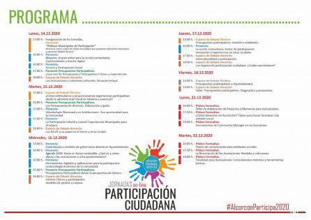 Programa de las Jornadas Online de Participación Ciudadana Programa de las Jornadas Online de Participación Ciudadana