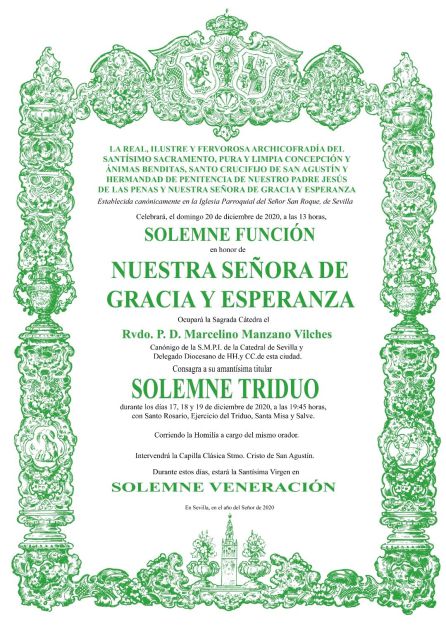 Convocatoria de cultos de la Hermandad de san Roque Convocatoria de cultos de la Hermandad de san Roque