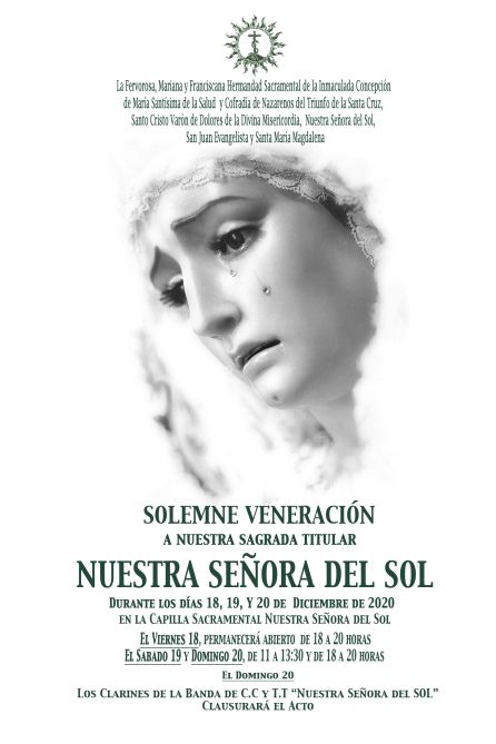 Convocatoria del acto de veneración a Nuestra Señora del Sol Convocatoria del acto de veneración a Nuestra Señora del Sol
