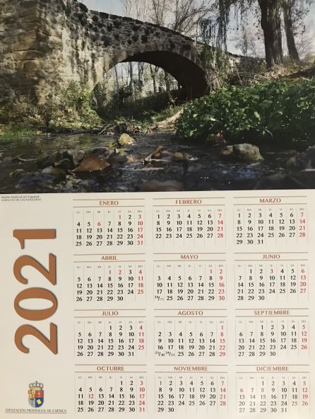 Calendario de pared de 2021 editado por la Diputación de Cuenca. Calendario de pared de 2021 editado por la Diputación de Cuenca.