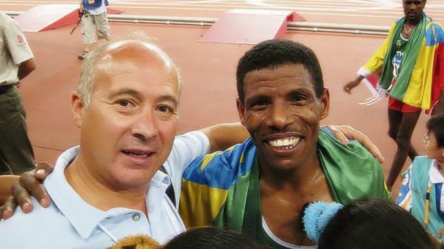 Miguel Mostaza y Haile Gebrselassie Miguel Mostaza y Haile Gebrselassie