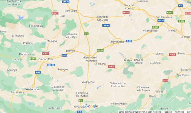 Imagen de mapa de la provincia de Ciudad Real Imagen de mapa de la provincia de Ciudad Real