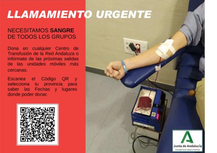 Cartel anunciador de la campaña de donación de sangre. Si escanea el código obtendrá toda la información Cartel anunciador de la campaña de donación de sangre. Si escanea el código obtendrá toda la información