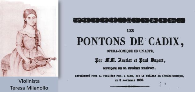 Ópera cómica Les Pontons de Cadix. Biblioteca Nacional de Francia. Teresa Milanollo, según Marie-Alexandre Alophe, 1841 Ópera cómica Les Pontons de Cadix. Biblioteca Nacional de Francia. Teresa Milanollo, según Marie-Alexandre Alophe, 1841