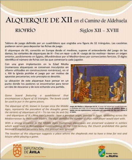 Texto incluido en el atril situado en el alquerque de XII Texto incluido en el atril situado en el alquerque de XII