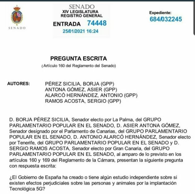 Pregunta del Grupo Popular en el Senado Pregunta del Grupo Popular en el Senado