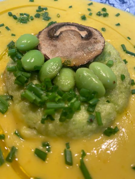 Isla de champiñones y edamame Isla de champiñones y edamame