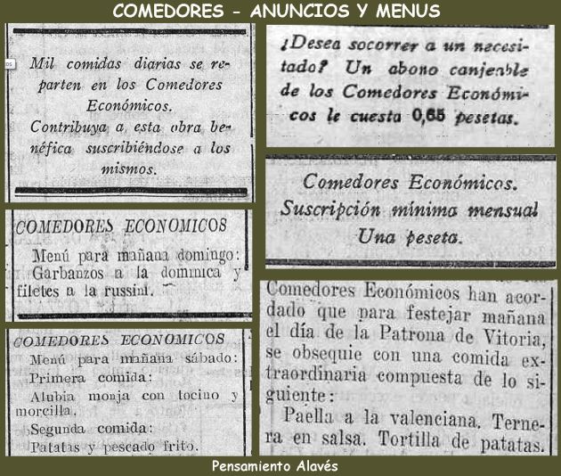 Anuncios y menús de los comedores Anuncios y menús de los comedores