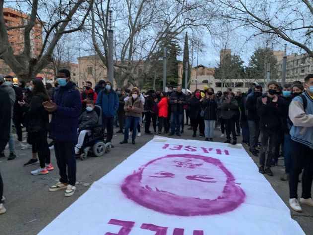 Concentración de apoyo a Pablo Hasel ante el rectorado de la Universitat de Lleida Concentración de apoyo a Pablo Hasel ante el rectorado de la Universitat de Lleida