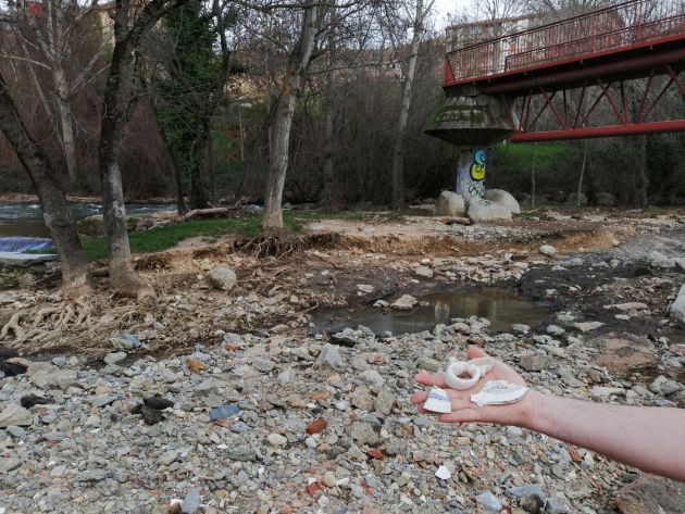 Sedimentos arrastrados por el río Eresma en las últimas crecidas en lo que era una pradera Sedimentos arrastrados por el río Eresma en las últimas crecidas en lo que era una pradera