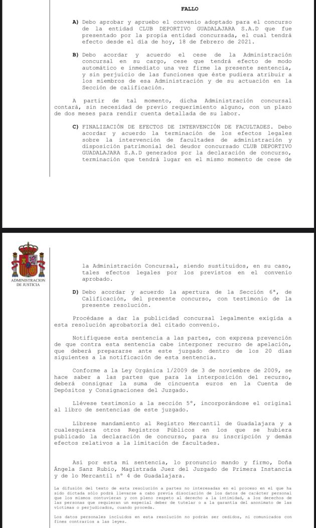 Sentencia de la Juez del Concurso de Acreedores Sentencia de la Juez del Concurso de Acreedores