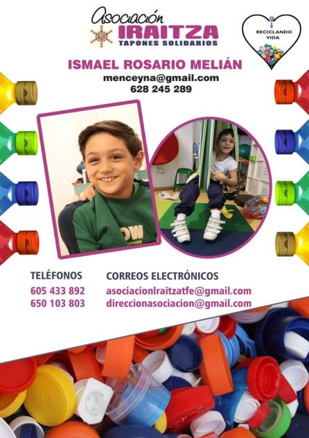 Campaña solidaria de recogida de tapones para el pequeño Ismael Rosario. Campaña solidaria de recogida de tapones para el pequeño Ismael Rosario.