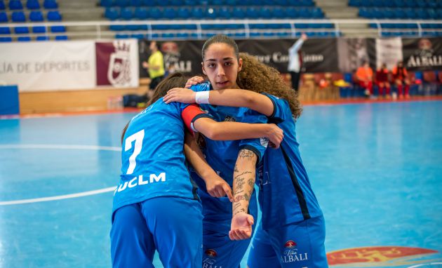 Imagen de una de las celebraciones de los tantos del femenino Imagen de una de las celebraciones de los tantos del femenino