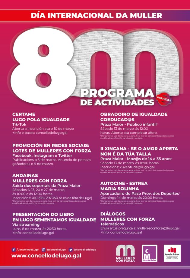 Cartel das actividades programadas para o 8M Cartel das actividades programadas para o 8M