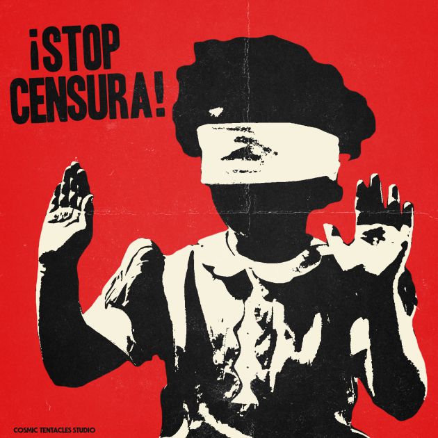 Cartel elaborado por Cosmic Tentacles para mostrar su disgusto por la denuncia del Ayuntamiento de Vitoria Cartel elaborado por Cosmic Tentacles para mostrar su disgusto por la denuncia del Ayuntamiento de Vitoria
