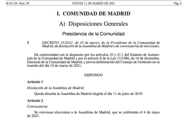 Página del Boletín Oficial de la Comunidad de Madrid. Página del Boletín Oficial de la Comunidad de Madrid.