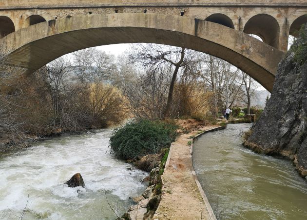 El rio Turia en un punto del recorrido del sendero del agua. El rio Turia en un punto del recorrido del sendero del agua.