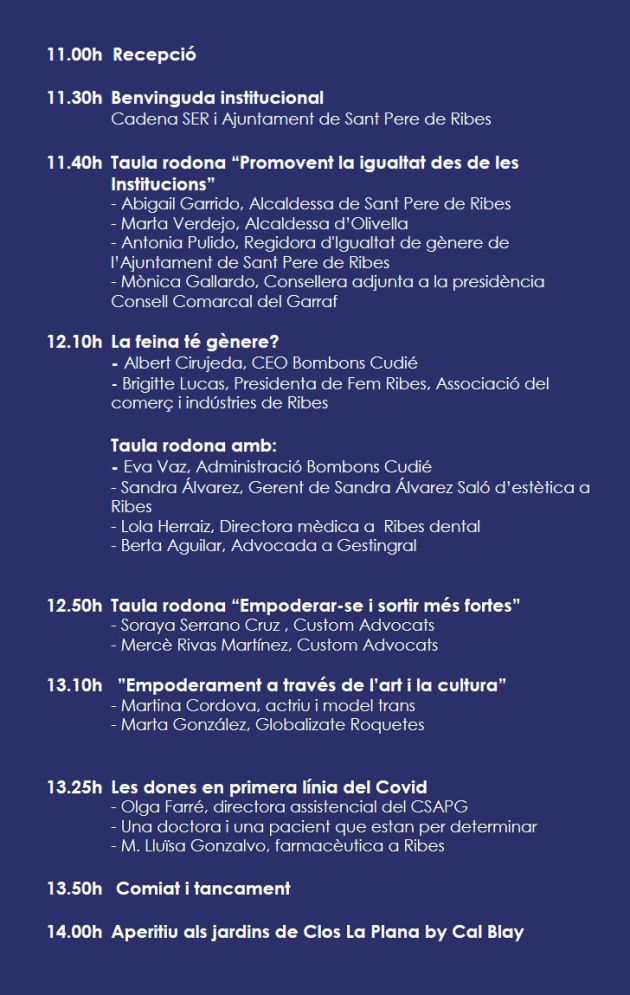 SER Penedès-Garraf organitza "Amb veu de dona", unes jornades informatives on la dona és la protagonista SER Penedès-Garraf organitza "Amb veu de dona", unes jornades informatives on la dona és la protagonista