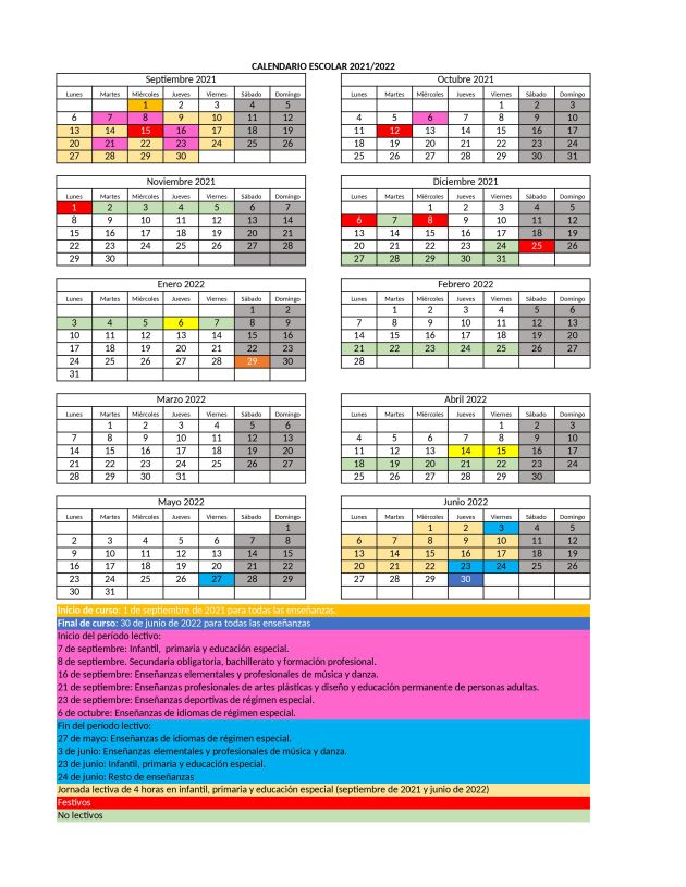 Calendario escolar del próximo curso. Calendario escolar del próximo curso.