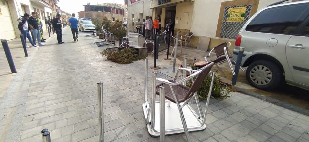 Una de las terrazas arrolladas Una de las terrazas arrolladas