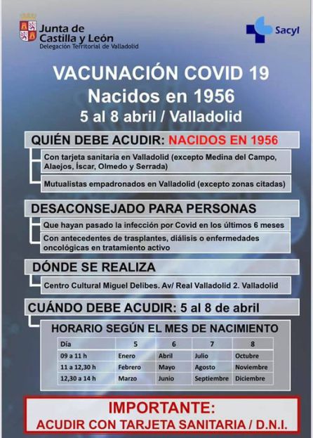 La hoja de datos para la vacunación desde el próximo 5 de abril. La hoja de datos para la vacunación desde el próximo 5 de abril.