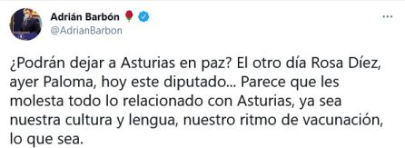 La respuesta de Adrián Barbón a los comentarios del diputado. La respuesta de Adrián Barbón a los comentarios del diputado.