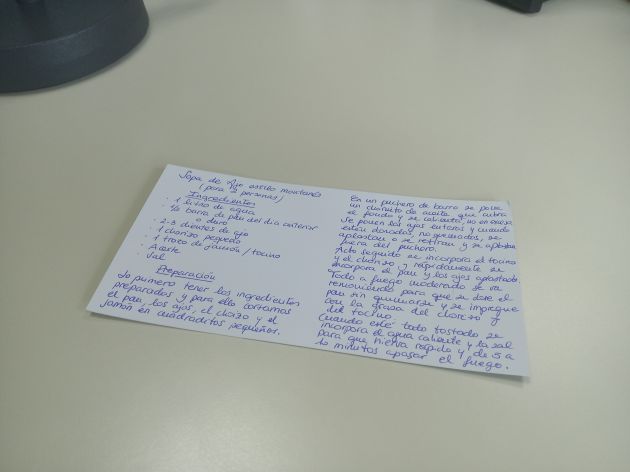 Receta de puño y letra. Receta de puño y letra.