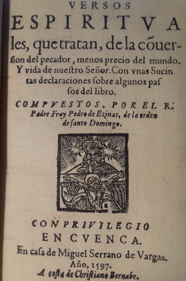 Uno de los libros antiguos de la exposición 'De lo humano a lo divino. Libros de ayer'. Uno de los libros antiguos de la exposición 'De lo humano a lo divino. Libros de ayer'.