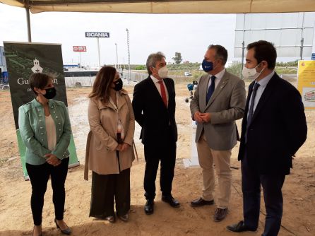 Autoridades del Gobierno, Sepes, Junta y Guarromán en el comienzo de las obras de la EDAR Autoridades del Gobierno, Sepes, Junta y Guarromán en el comienzo de las obras de la EDAR