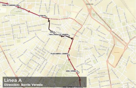 Así quedaría la línea A de bus Así quedaría la línea A de bus