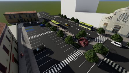 Infografía zona intercambiador y parking Infografía zona intercambiador y parking